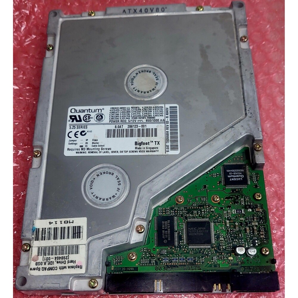 8GB Quantum Bigfoot TX AT/IDE 5.25"  Hard Drive TX08A891